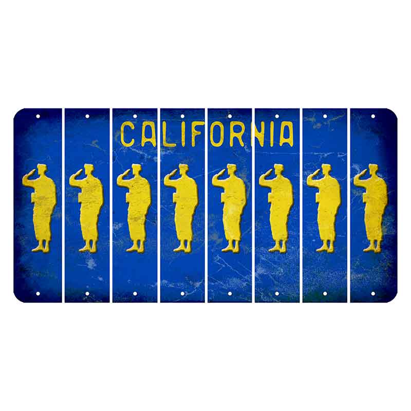 California Blue Cut License Plate Strips (Set of 8)