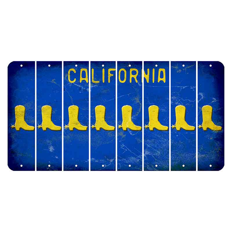 California Blue Cut License Plate Strips (Set of 8)