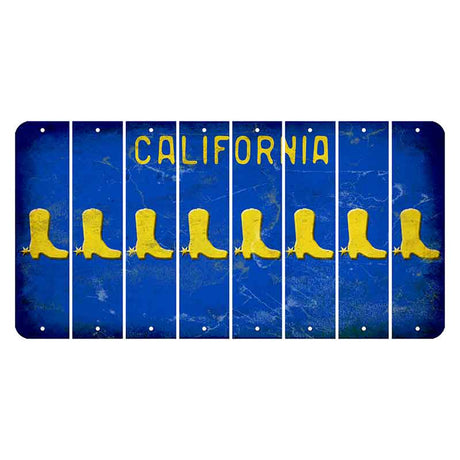 California Blue Cut License Plate Strips (Set of 8)