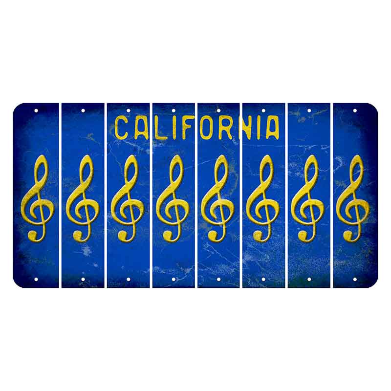 California Blue Cut License Plate Strips (Set of 8)