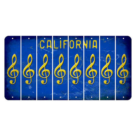 California Blue Cut License Plate Strips (Set of 8)