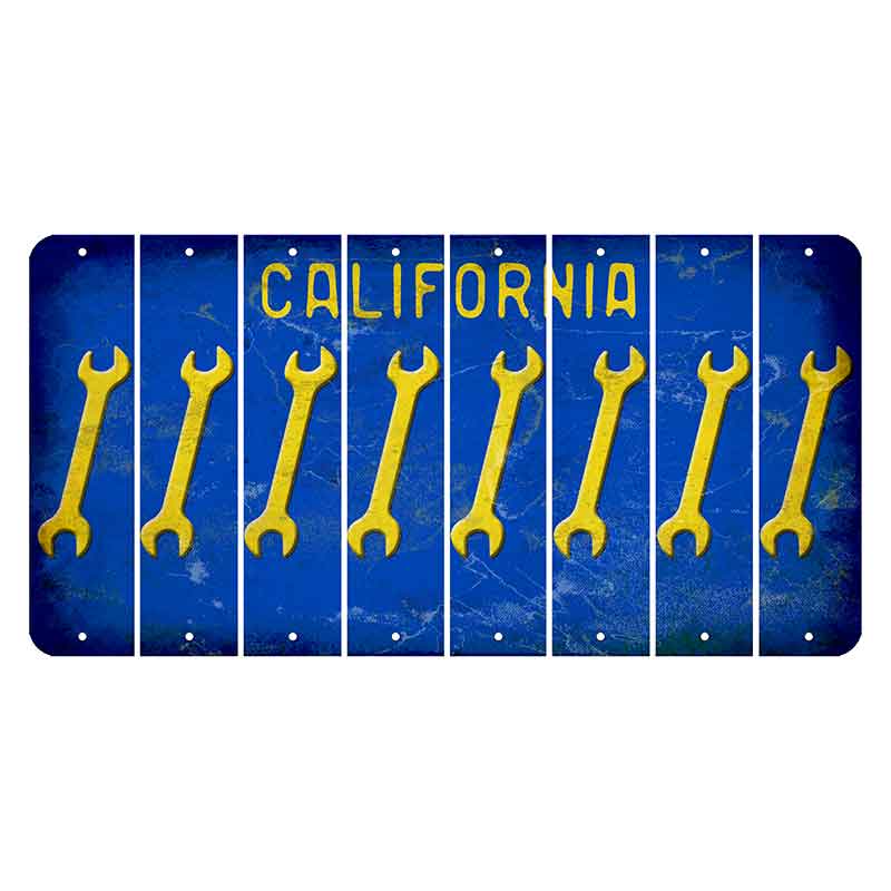 California Blue Cut License Plate Strips (Set of 8)