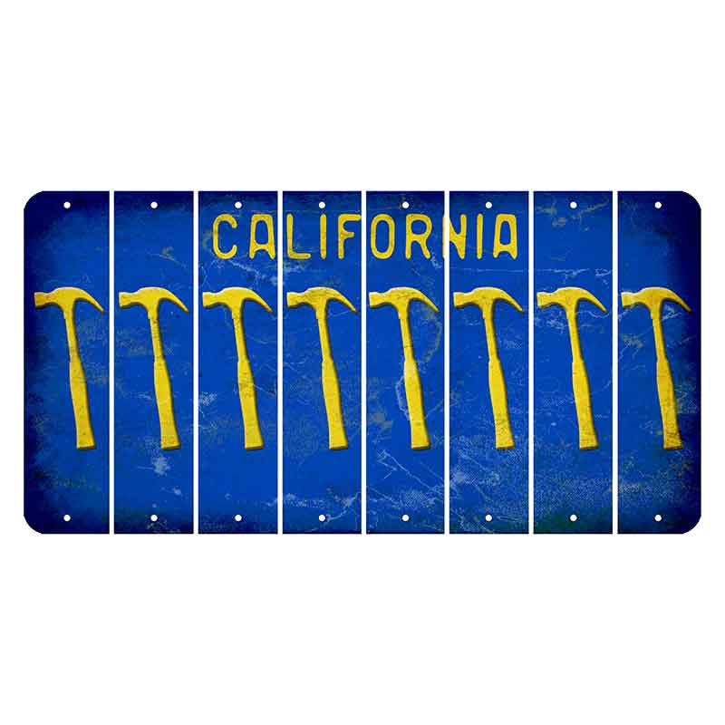 California Blue Cut License Plate Strips (Set of 8)