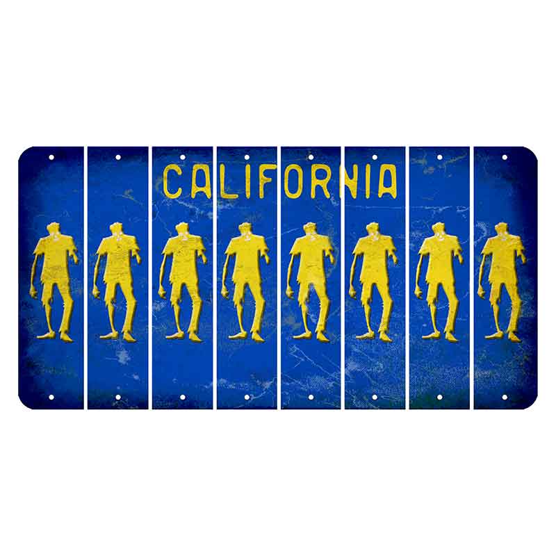 California Blue Cut License Plate Strips (Set of 8)