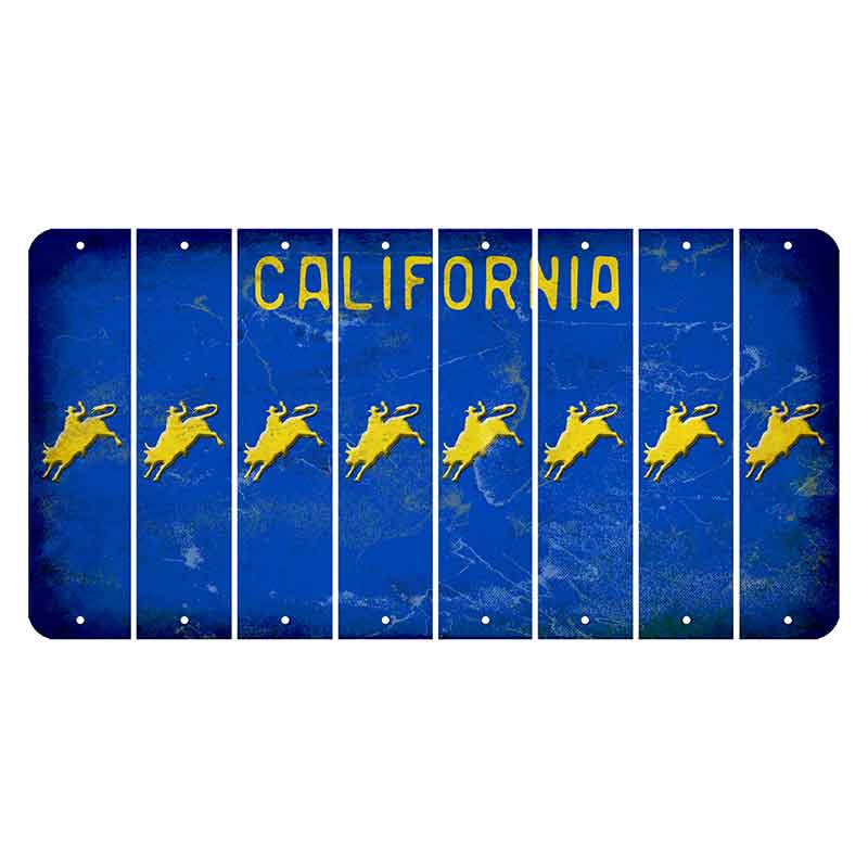 California Blue Cut License Plate Strips (Set of 8)