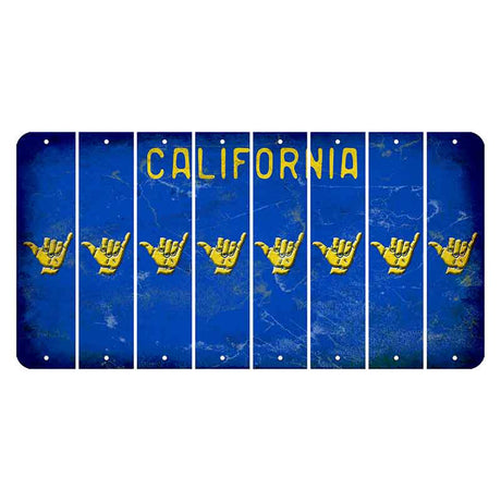 California Blue Cut License Plate Strips (Set of 8)