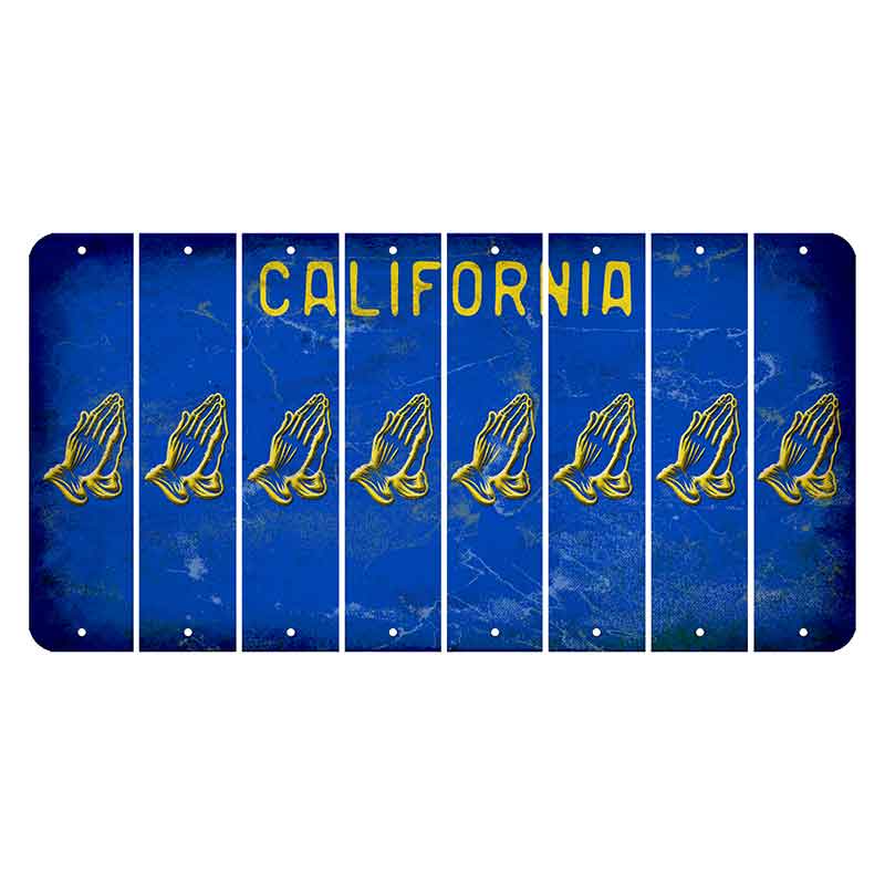 California Blue Cut License Plate Strips (Set of 8)