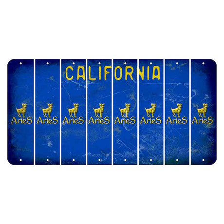 California Blue Cut License Plate Strips (Set of 8)