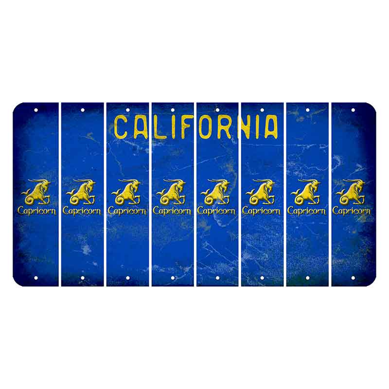 California Blue Cut License Plate Strips (Set of 8)