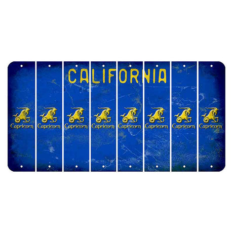 California Blue Cut License Plate Strips (Set of 8)