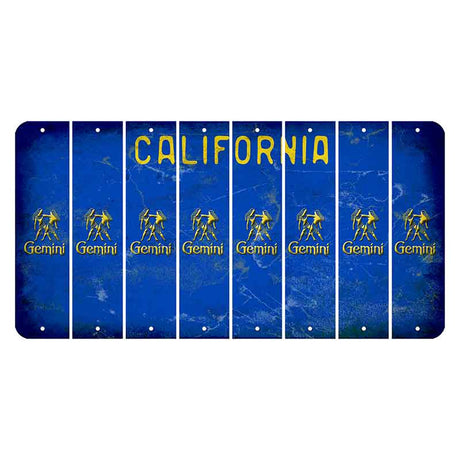 California Blue Cut License Plate Strips (Set of 8)