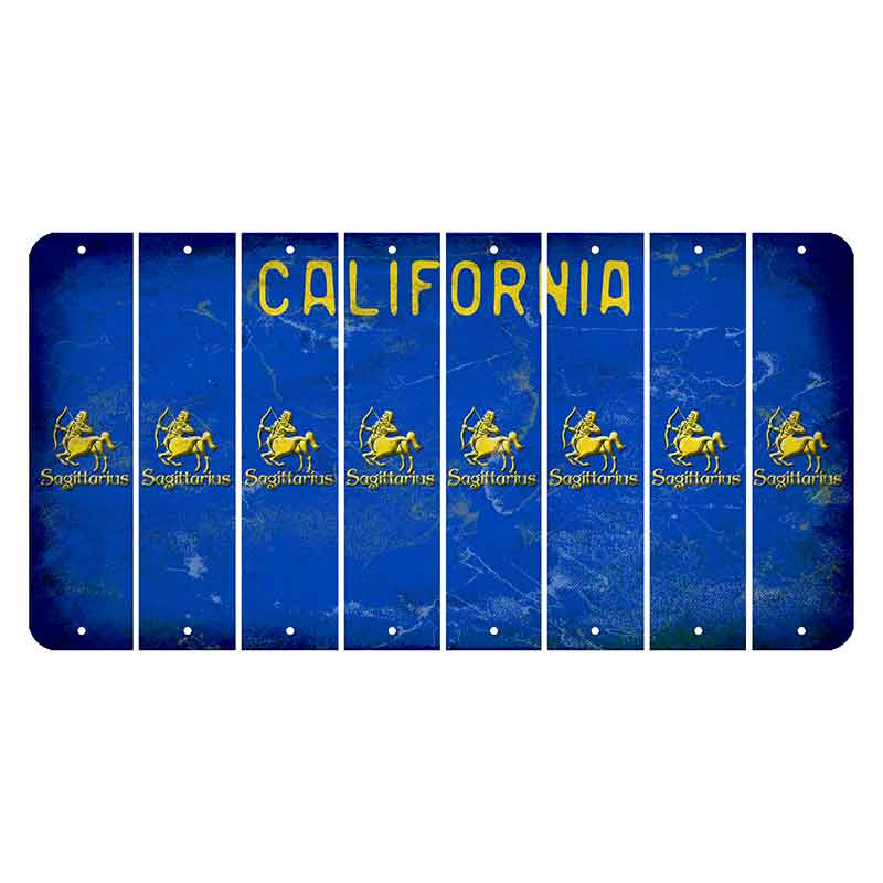 California Blue Cut License Plate Strips (Set of 8)