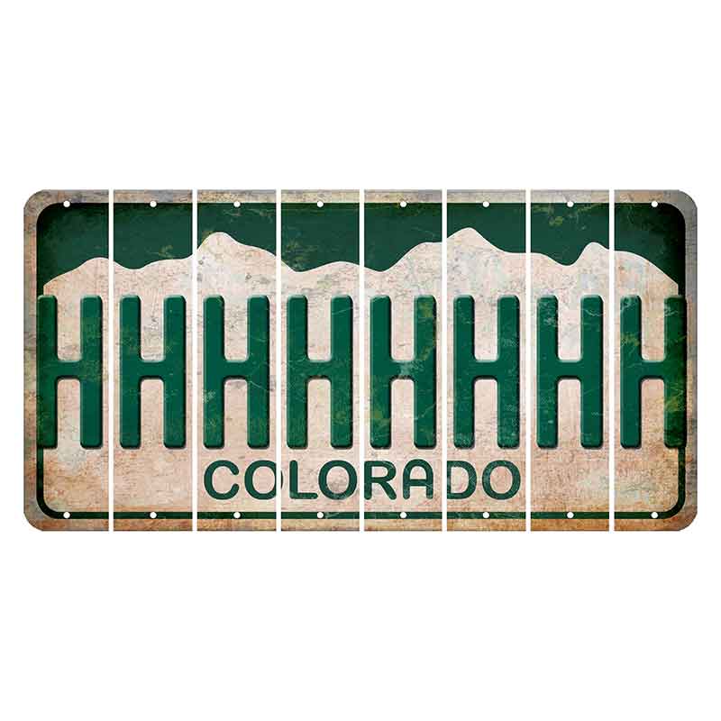 Colorado White|Green Mountains Cut License Plate Strips (Set of 8)