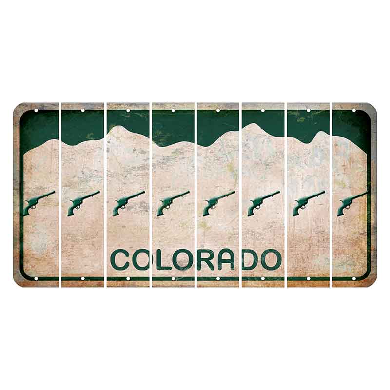 Colorado White|Green Mountains Cut License Plate Strips (Set of 8)