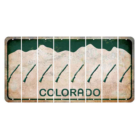 Colorado White|Green Mountains Cut License Plate Strips (Set of 8)