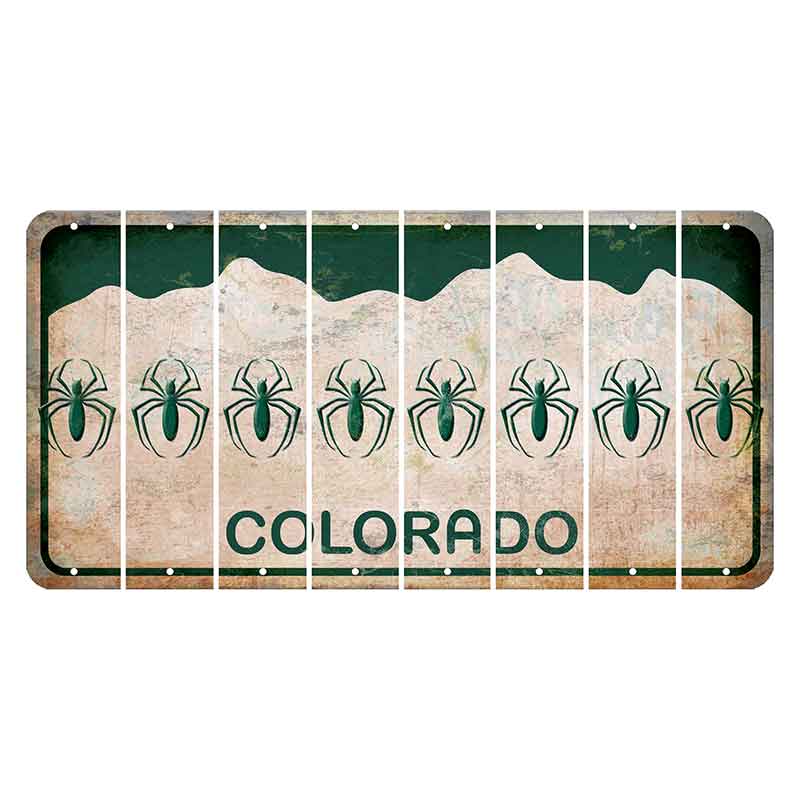 Colorado White|Green Mountains Cut License Plate Strips (Set of 8) Soldier - Saluting