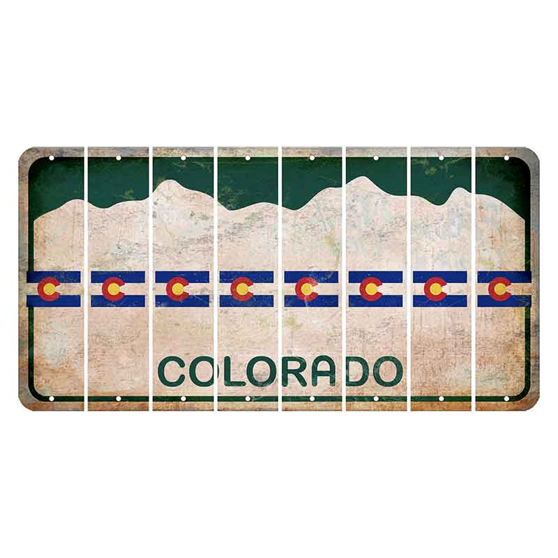 Colorado White|Green Mountains Cut License Plate Strips (Set of 8) Star Fish