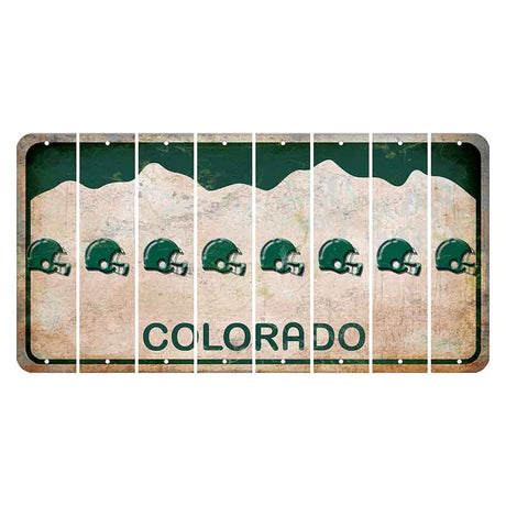 Colorado White|Green Mountains Cut License Plate Strips (Set of 8)