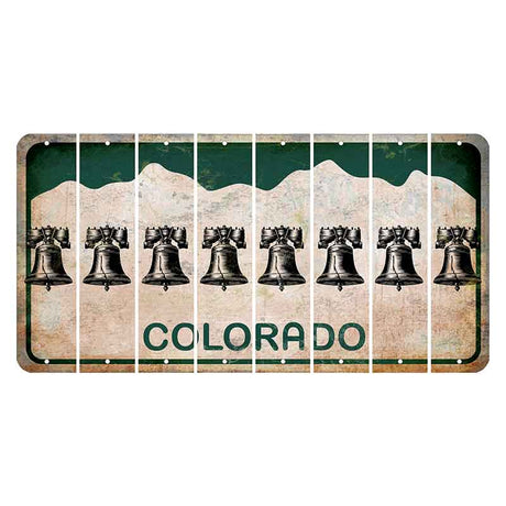 Colorado White|Green Mountains Cut License Plate Strips (Set of 8)