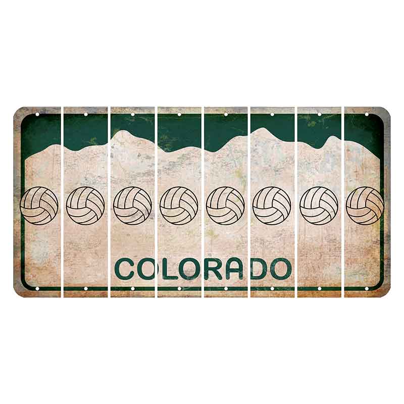 Colorado White|Green Mountains Cut License Plate Strips (Set of 8) Trophy