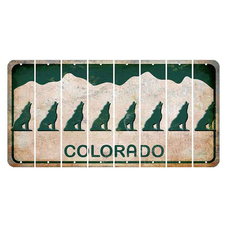 Colorado White|Green Mountains Cut License Plate Strips (Set of 8)