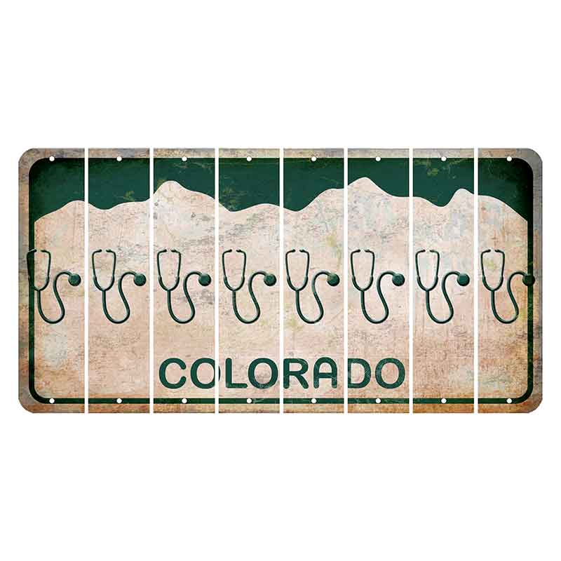 Colorado White|Green Mountains Cut License Plate Strips (Set of 8) Statue of Liberty