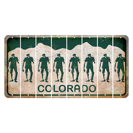 Colorado White|Green Mountains Cut License Plate Strips (Set of 8)