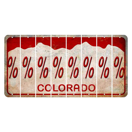 Colorado White|Red Mountains Cut License Plate Strips (Set of 8)