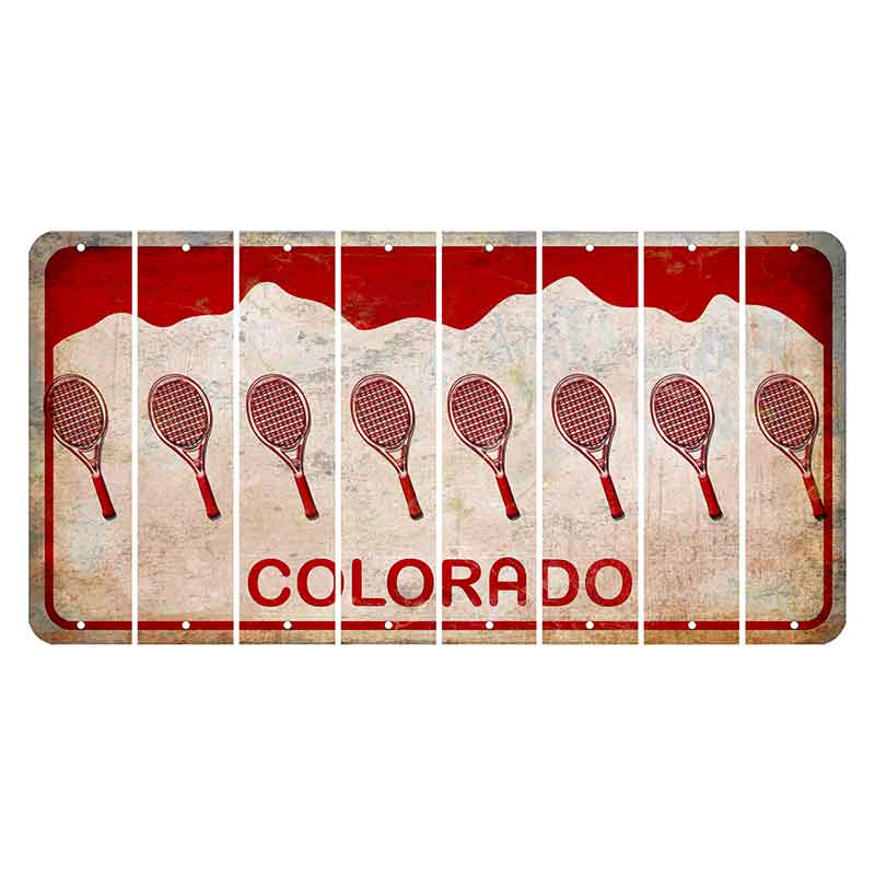 Colorado White|Red Mountains Cut License Plate Strips (Set of 8)