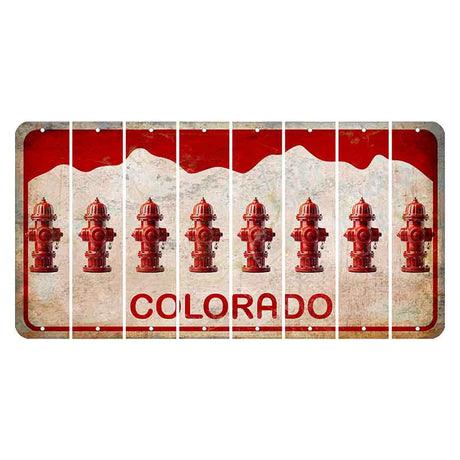 Colorado White|Red Mountains Cut License Plate Strips (Set of 8)