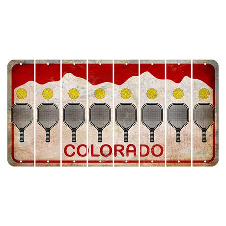 Colorado White|Red Mountains Cut License Plate Strips (Set of 8)