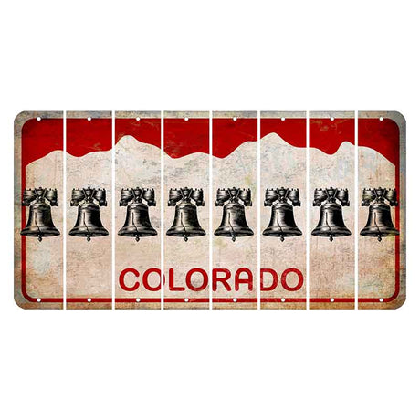 Colorado White|Red Mountains Cut License Plate Strips (Set of 8)