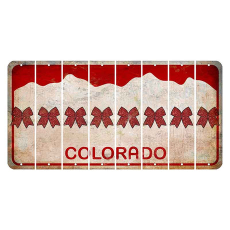 Colorado White|Red Mountains Cut License Plate Strips (Set of 8)