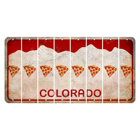 Colorado White|Red Mountains Cut License Plate Strips (Set of 8)