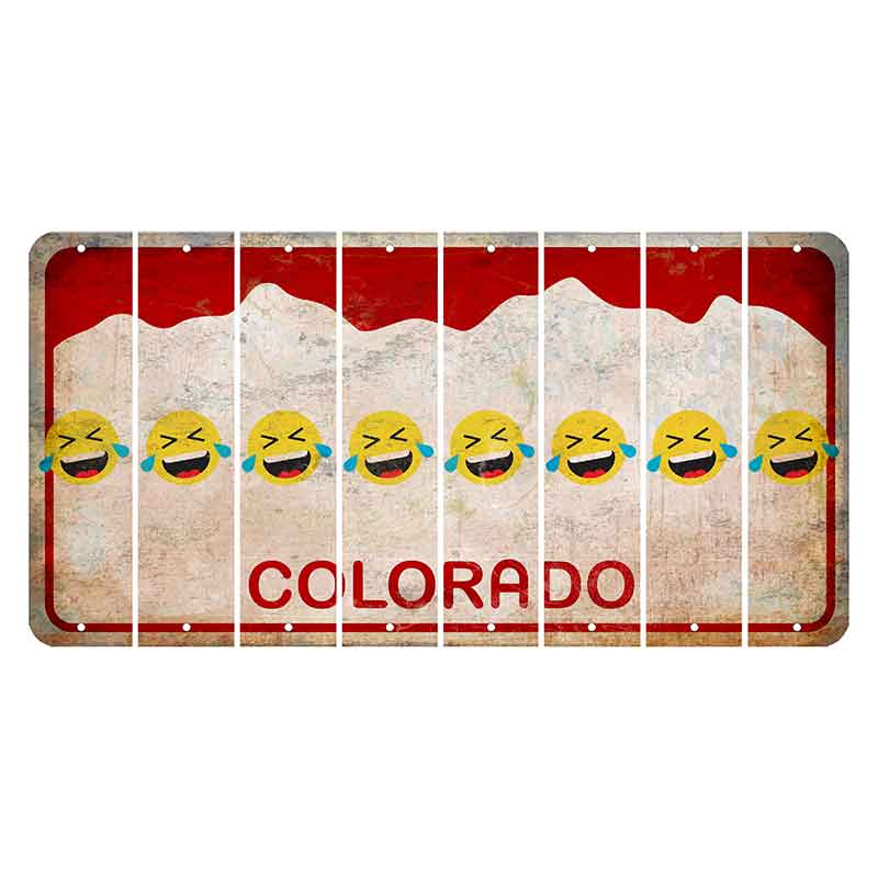 Colorado White|Red Mountains Cut License Plate Strips (Set of 8)