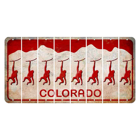 Colorado White|Red Mountains Cut License Plate Strips (Set of 8)