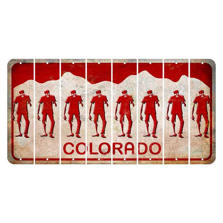 Colorado White|Red Mountains Cut License Plate Strips (Set of 8)