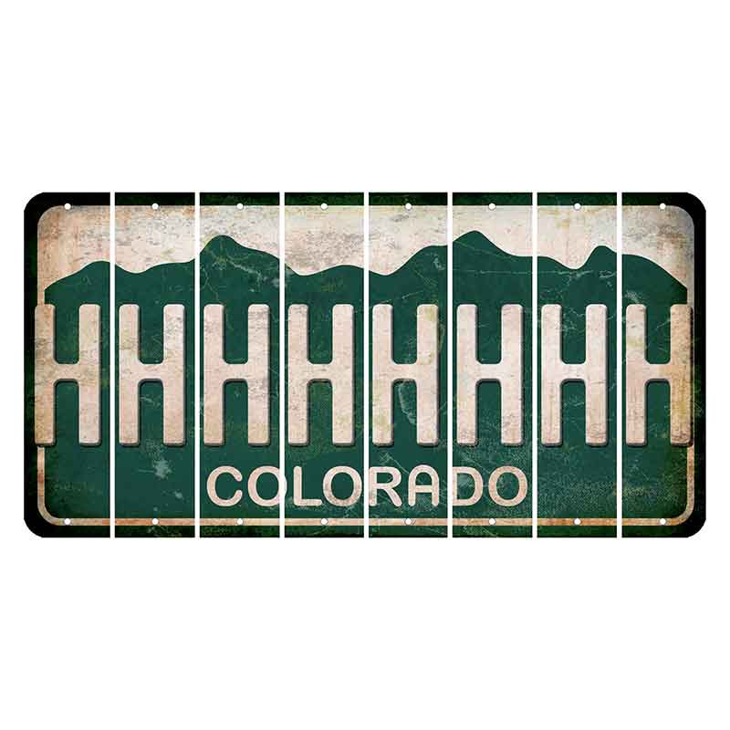 Colorado Green|White Mountains Cut License Plate Strips (Set of 8)