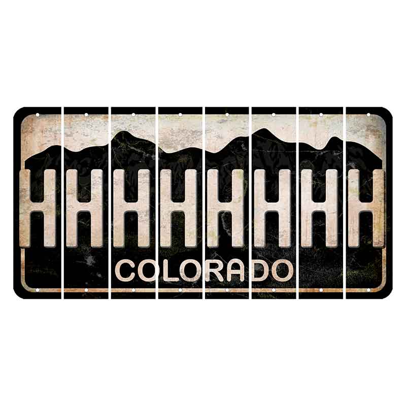 Colorado Black|White Mountains Cut License Plate Strips (Set of 8)