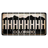 Colorado Black|White Mountains Cut License Plate Strips (Set of 8)