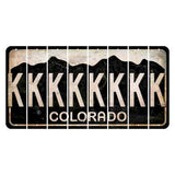 Colorado Black|White Mountains Cut License Plate Strips (Set of 8)