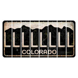 Colorado Black|White Mountains Cut License Plate Strips (Set of 8)