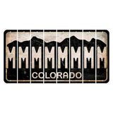 Colorado Black|White Mountains Cut License Plate Strips (Set of 8)