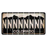 Colorado Black|White Mountains Cut License Plate Strips (Set of 8)