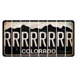 Colorado Black|White Mountains Cut License Plate Strips (Set of 8)