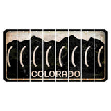 Colorado Black|White Mountains Cut License Plate Strips (Set of 8)