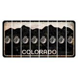 Colorado Black|White Mountains Cut License Plate Strips (Set of 8)