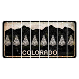 Colorado Black|White Mountains Cut License Plate Strips (Set of 8)