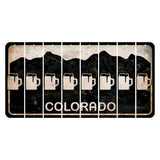 Colorado Black|White Mountains Cut License Plate Strips (Set of 8)