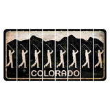 Colorado Black|White Mountains Cut License Plate Strips (Set of 8)